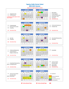School Calendar for 2023-2024 School Year Tapestry 